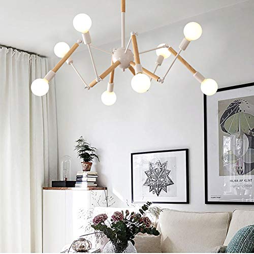 Lámpara De Araña Iluminación,Madera Maciza Moderna Araña Maquinaria Lámparas Colgantes,Creativo Habitación Restaurante Dormitorio Lámparas Moleculares Lámparas Colgantes