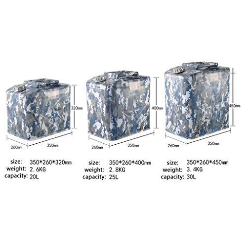 Las latas de metal for la gasolina y diesel del tanque de combustible, del hierro del tambor, la emergencia del coche de repuesto del depósito de combustible (camuflaje azul) ( tamaño : 20L )