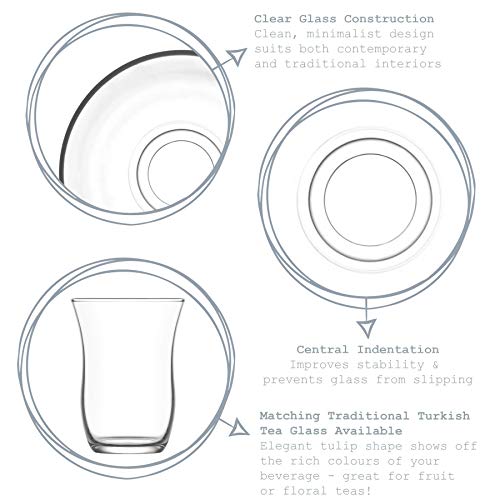 Lav Klasik - Platillo para Taza de café o té - Cristal - 10 cm - Pack de 12