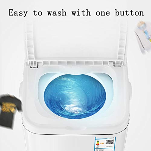 lavadora Mini MáQuina PortáTil BañEra Lavado, Secador Rotatorio DoméStica Solo Barril Semi-AutomáTica, Capacidad De Lavado: 3 Kg (Blanco)