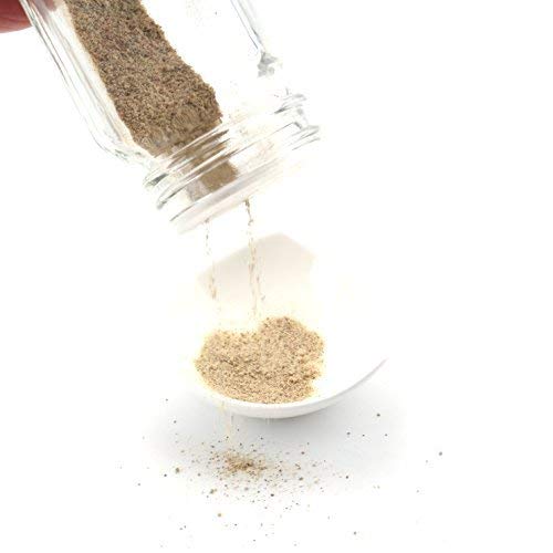 Lawei Juego de 18 tarros de especias de cristal con tapas de metal plateado, 118 ml de capacidad, tapas de coctelera y etiquetas