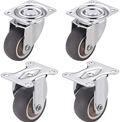 Ldwxxx Ruedas de sillas de Oficina 40 mm Rueda giratoria con Las Placas fijas, Pesado Sistema de la Carretilla Industrial, Equipos mecánicos (Color : Without Brakes)