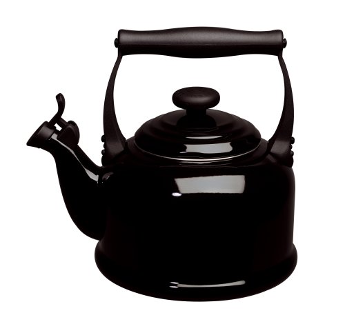 Le Creuset 92000900140000 TETERA CON SILBATO, Acero, negro brillante
