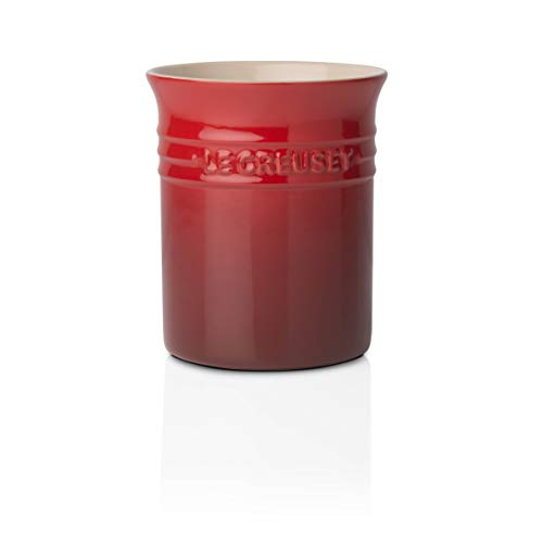 LE CREUSET Bote para espátulas, 1,1 L, Cerámica de gres, Rojo (Cereza), 1.1 L