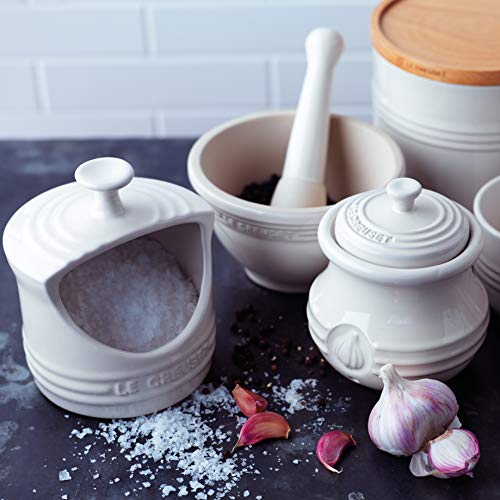 LE CREUSET Mortero, Altura 16 cm, Cerámica de gres, Crema, 500 ml