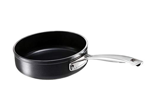 Le Creuset Sauté de aluminio antiadherente, diametro 24 cm, Libre de PFOA, Para todas las fuentes de calor, incluso la inducción, Antracita y Plateado