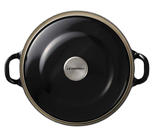 LE CREUSET Stewpot-2.4L, 24cm Cacerola FAITOUT, Hierro Fundido, Negro Brillante, 24 cm