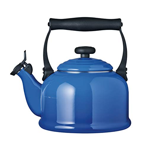 LE CREUSET Tradition Tetera, Acero esmaltado/Mango fenólico, Azul (Marseille), 2,1 L
