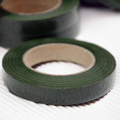 LEBQ Pack de 3 Cinta Floral Verde Cinta de Tallo Stem Tape,1/2 Pulgadas x 90 Pies, Verde Oscuro