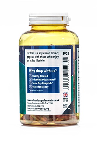 Lecitina 1200mg - ¡Bote para 4 meses! - 120 Cápsulas - SimplySupplements