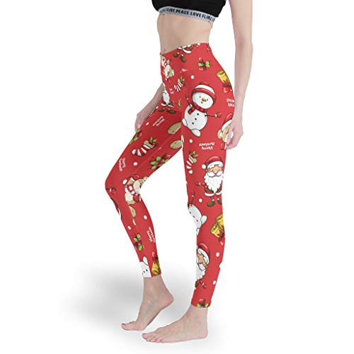 Leggings para mujer, diseño de Papá Noel con estampado de Papá Noel White4 L