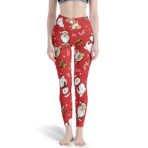 Leggings para mujer, diseño de Papá Noel con estampado de Papá Noel White4 L