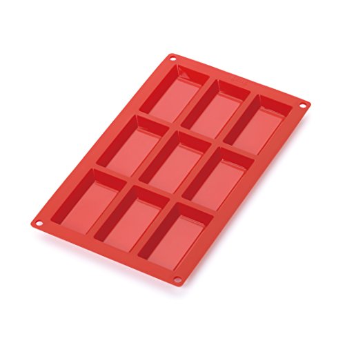 Lékué Gourmet - Molde para Mini bizcochos, Nueve cavidades, Color Rojo