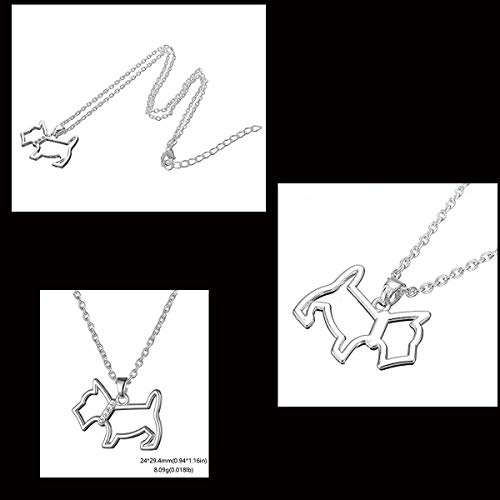 Lemegeton - Collar con colgante de perro escocés con cristales brillantes para perro y regalo