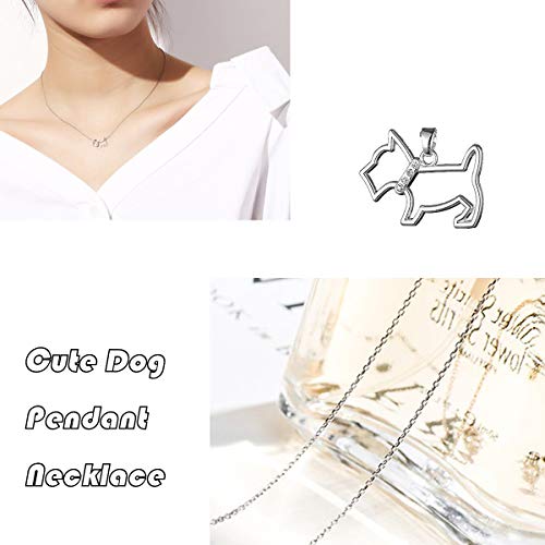 Lemegeton - Collar con colgante de perro escocés con cristales brillantes para perro y regalo