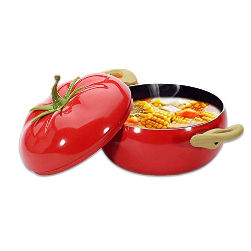 LEOO Olla de Sopa de Cocina de Forma de Tomate Creativa para Sopa y guiso
