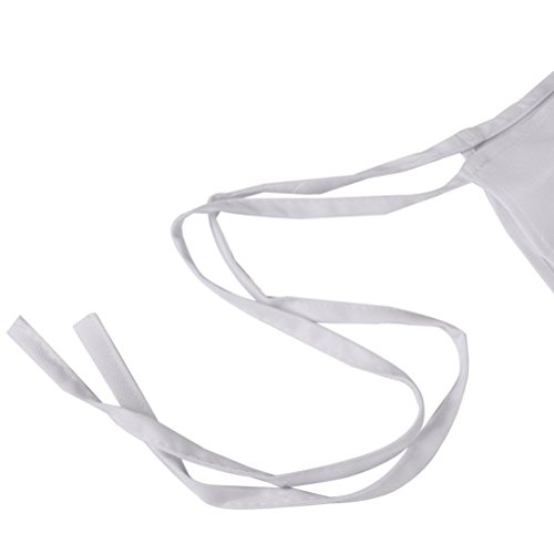 LEORX Sin mangas cocina cocina delantal con bolsillo (blanco)