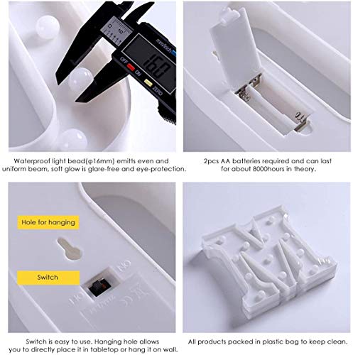 Letras y símbolos con iluminación LED, luz blanca cálida, ideales para decoración de casa, fiestas, bares o bodas (corazón)