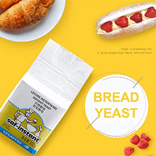 Levadura Seca panadera con Taza medidora (también se Puede Usar como Clip de Sellado), levadura de Pan, Copos de levadura nutricional, levadura para Pan, horneado de Cocina,100 g/Bolsa