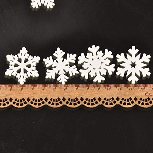 LEZED Copo de Nieve de Madera de Navidad Adornos Blanca Copos de Nieve Ahuecados Adornos Colgantes de Árboles para Decoraciones de Copos de Nieve Suministros de artesanía navideñas 100 Piezas 35mm