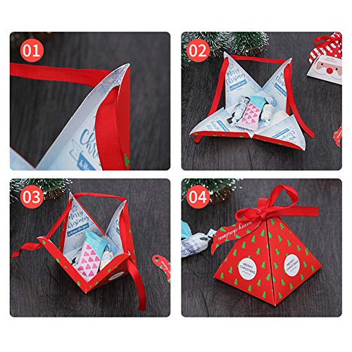 Lhbfcy Navideñas Presentes Cajas De Dulces Cupcakes De Navidad Bolsa De Favor Navidad Cajitas para Regalos Caja para Dulces, Pasteles, Galletas, Cajas De Regalo para Navidad, Bodas 8x8x9cm (15Piezas)