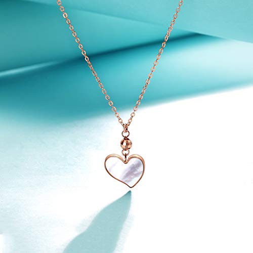 Liangzishop Collares con Colgante Collar del Encanto de Las Mujeres Enviar Novia 18k del Collar del corazón del Amor del Oro 17inch un Regalo de cumpleaños Collares