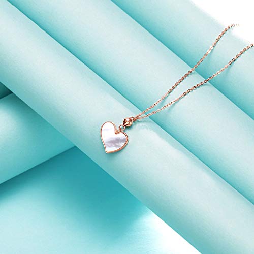 Liangzishop Collares con Colgante Collar del Encanto de Las Mujeres Enviar Novia 18k del Collar del corazón del Amor del Oro 17inch un Regalo de cumpleaños Collares