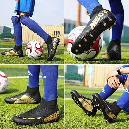 LIANNAO Botas de Fútbol para Hombre Spike Zapatillas de Fútbol Profesionales Atletismo Training Zapatos de Fútbol Exterior Deporte Entrenamiento Zapatos de Fútbol