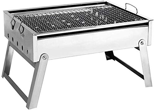 LIANYANG Barbacoa al Aire Libre Fiesta Familiar Carbón de leña,Escritorio portátil de Acero Inoxidable Parrilla Plegable para Barbacoa Camping Garden Grill Utensilio para Barbacoa(tamaño:pequeño)