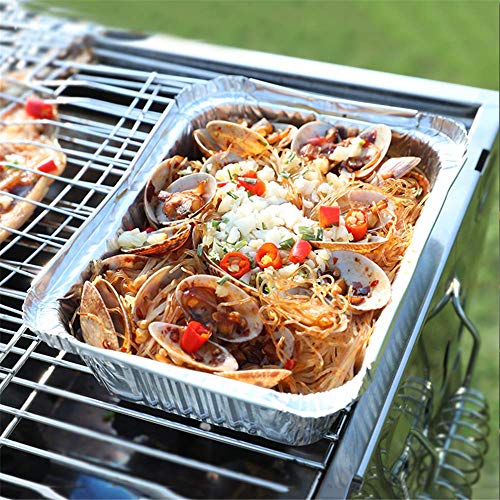 LICHAO Paquete de 30 bandejas Desechables de Papel de Aluminio, Papel de Aluminio Engrosado reciclable, bandejas de Almacenamiento de Alimentos, Caja de Barbacoa, para cocinar, Hornear, Calentar