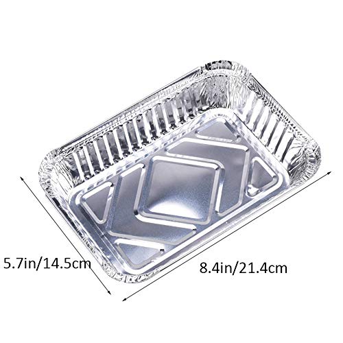LICHAO Paquete de 30 bandejas Desechables de Papel de Aluminio, Papel de Aluminio Engrosado reciclable, bandejas de Almacenamiento de Alimentos, Caja de Barbacoa, para cocinar, Hornear, Calentar