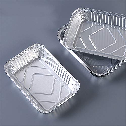 LICHAO Paquete de 30 bandejas Desechables de Papel de Aluminio, Papel de Aluminio Engrosado reciclable, bandejas de Almacenamiento de Alimentos, Caja de Barbacoa, para cocinar, Hornear, Calentar