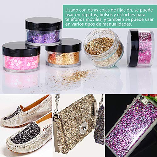 Lictin Purpurina para Cara Cuerpo Pelo Rostro Uñas Mejilla Paillette Maquillaje Brillantes Corazones Estrellas 11 colores para vacaciones
