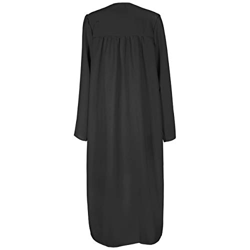Lierys Toga Hombre/Mujer Negro, Azul, Rojo - Toga en Las Tallas S-XL - con Cierre a presión - Túnica para la graduación Escolar o universitaria Negro L