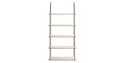 LIFA LIVING Estantería de Pared 5 estantes Vintage, Madera y Metal, Decoración y almacenaje, Baldas flotantes para salón y Cocina,