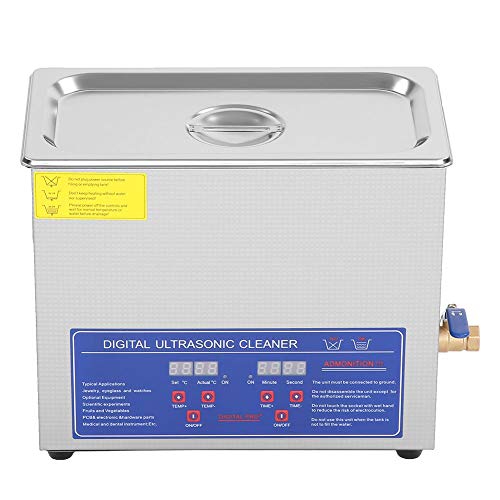 Limpiador ultrasónico profesional 6L Limpiador ultrasónico industrial digital de acero inoxidable Temperatura ajustable para limpieza de laboratorio Enchufe de la UE
