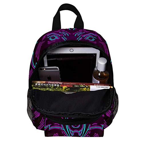 Línea de Cabeza de Lobo Mochila 3-8 Años Mochila Ligera para Niños Pequeños para Preescolar Guardería Y Bolsa De Pañales para Bebés De Viaje 25.4x10x30CM