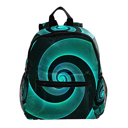 Línea de vórtice Azul Mochila para niños 3-8 años,Mochila Escolar Toddler Kids Mochila Escolar para Niños Pequeños 25.4x10x30 CM