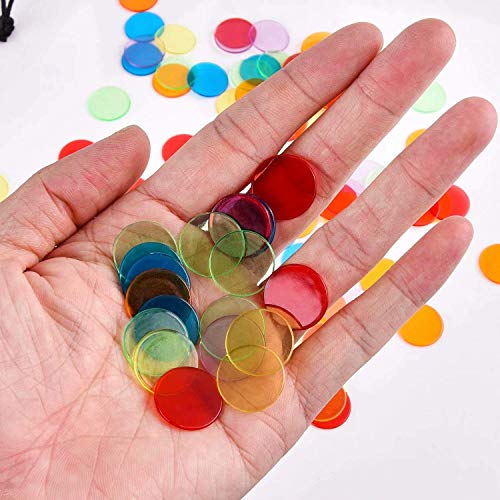 LINSUNG 100 Piezas Plástico o Bingo Fichas Juegos Conteo Contadores para Color Marcadores Matemáticas mixing
