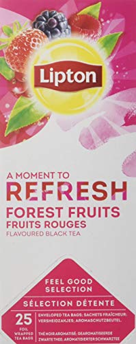Lipton Gama Sensaciones Té Negro Frutos del Bosque, 25 sobres