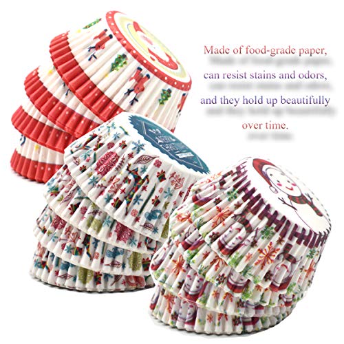 Liwein Papel para Magdalenas, 500 Piezas Mini Moldes Magdalenas Papel Muffin Moldes de Horneado Pequeñas Papel Cupcakes para Postres Hornear Pastel Tarta Cumpleaños Bodas Fiesta (Muñeco de Nieve)