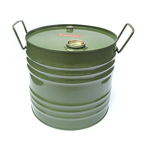 LJXLXY Contenedor de Gasolina Coche Combustible Barril de Metal del Tambor Recipiente de Combustible Barril del Tanque de Gas con fácil de Mover la manija (Verde) Metal Bidón para Combustible