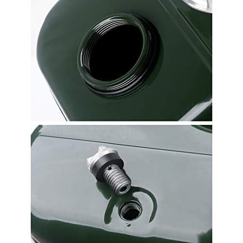 LJXLXY Contenedor de Gasolina Verdosa Metal Bidón/gasóleo/Combustible Puede Ideal con Tapa de Aluminio for Mantenerse en el Garaje o en Coche Metal Bidón para Combustible (tamaño : 20L)