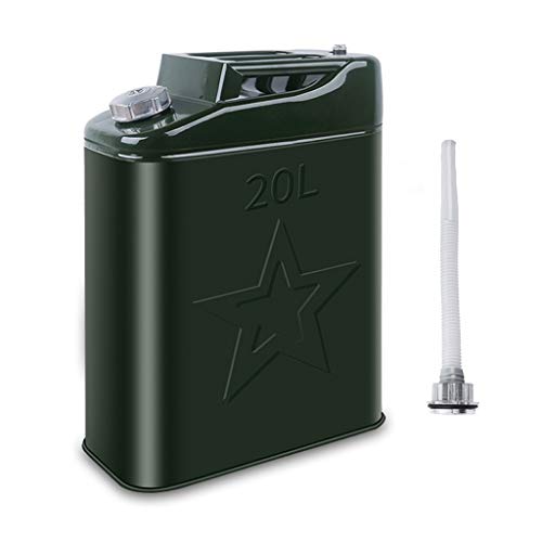 LJXLXY Contenedor de Gasolina Verdosa Metal Bidón/gasóleo/Combustible Puede Ideal con Tapa de Aluminio for Mantenerse en el Garaje o en Coche Metal Bidón para Combustible (tamaño : 20L)