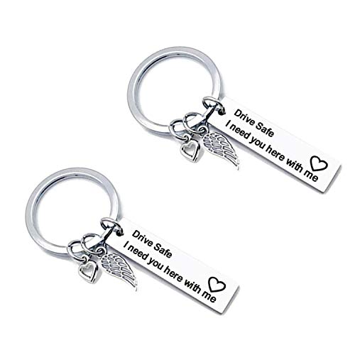 Llavero de Seguridad de Conducer, I Need You Here with Me, 2 Piezas llaveros de Seguridad, para Camiones, Padres, maridos, Novios, día de San Valentín, Navidad, Regalo