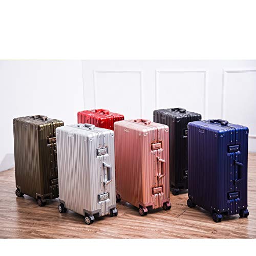 llw Retro Aluminio-magnesio aleación de Metal Maleta Trolley Ruedas de 29 Pulgadas Maleta de Equipaje al por Mayor (Blanco) (Color : A, Size : 20 Inches)