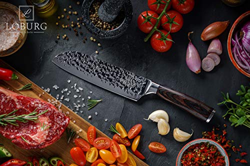 Loburg Santoku - Cuchillo de cocina (30 cm, incluye caja de regalo)