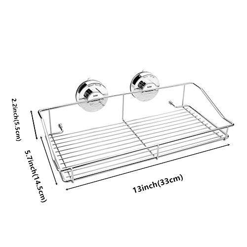 Locisne Ventosas de Acero Inoxidable caddy Cesta Súper Potente Succión del vacío de Ducha Rectangular Almacenamiento Estante Shampoo Organizador para Cocina Baño