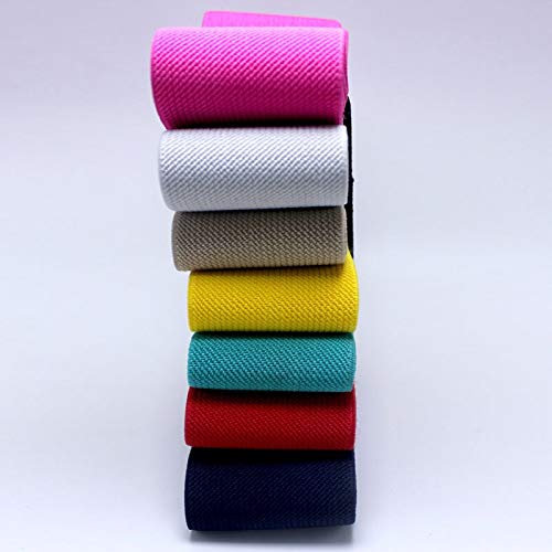 LOGO Kmsshop 5 cm de Ancho Pantalones durables Falda Color de la Correa elástico de la Banda/Cinta de Tela Cruzada elástico de látex elástico de la Cinta de la Goma solución Sencilla y pr