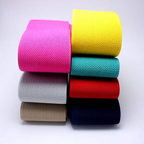 LOGO Kmsshop 5 cm de Ancho Pantalones durables Falda Color de la Correa elástico de la Banda/Cinta de Tela Cruzada elástico de látex elástico de la Cinta de la Goma solución Sencilla y pr